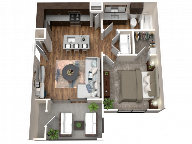 1 Bed • 1 Bath 0214 floor plan
